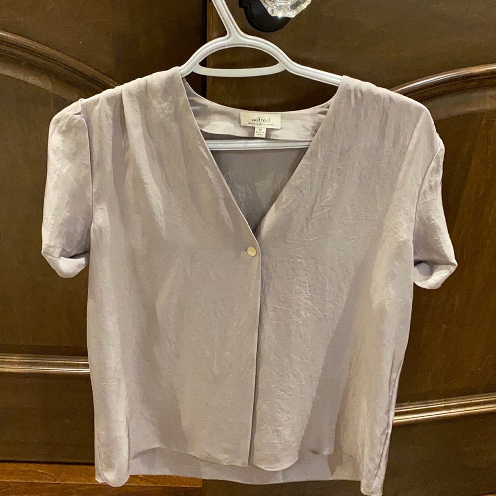 Wilfred - silver silk blouse xs